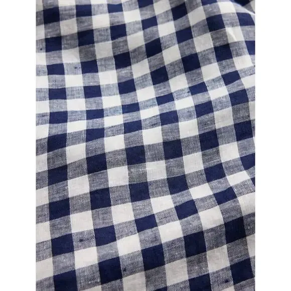 NWT Gap × DÔEN 100% Linen Blue Gingham Midi Dress - XXS - Picture 5 of 5